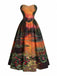 [Pre-Sale] 1950s Sunset Water Lily Sweetheart Strapless Dress
