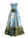 [Pre-Sale] Light Blue 1950s Woman with a Parasol Sweetheart Strapless Dress