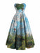 [Pre-Sale] Light Blue 1950s Woman with a Parasol Sweetheart Strapless Dress