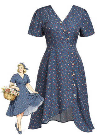 [Pre-Sale] Dark Blue 1940s Vintage Retro Dress 2