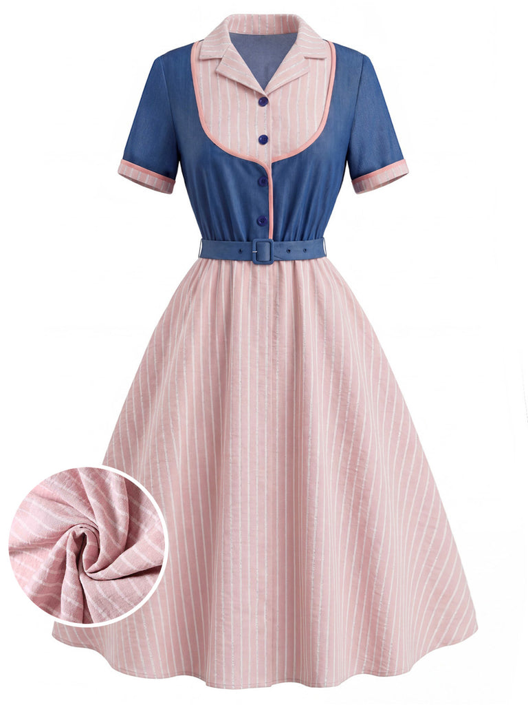 [Pre-Sale] Plus Size Misty Rose 1950s Striped Dress 2
