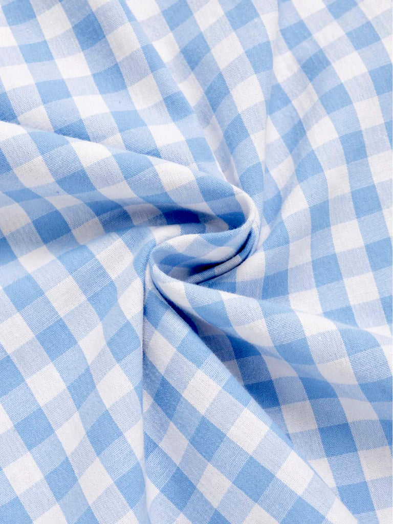 [Pre-Sale] Light Blue 1940s Plaid V Neck Dress 5