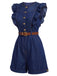 [Pre-Sale] Blue And Gray 1970s Vintage Retro Jumpsuit 4