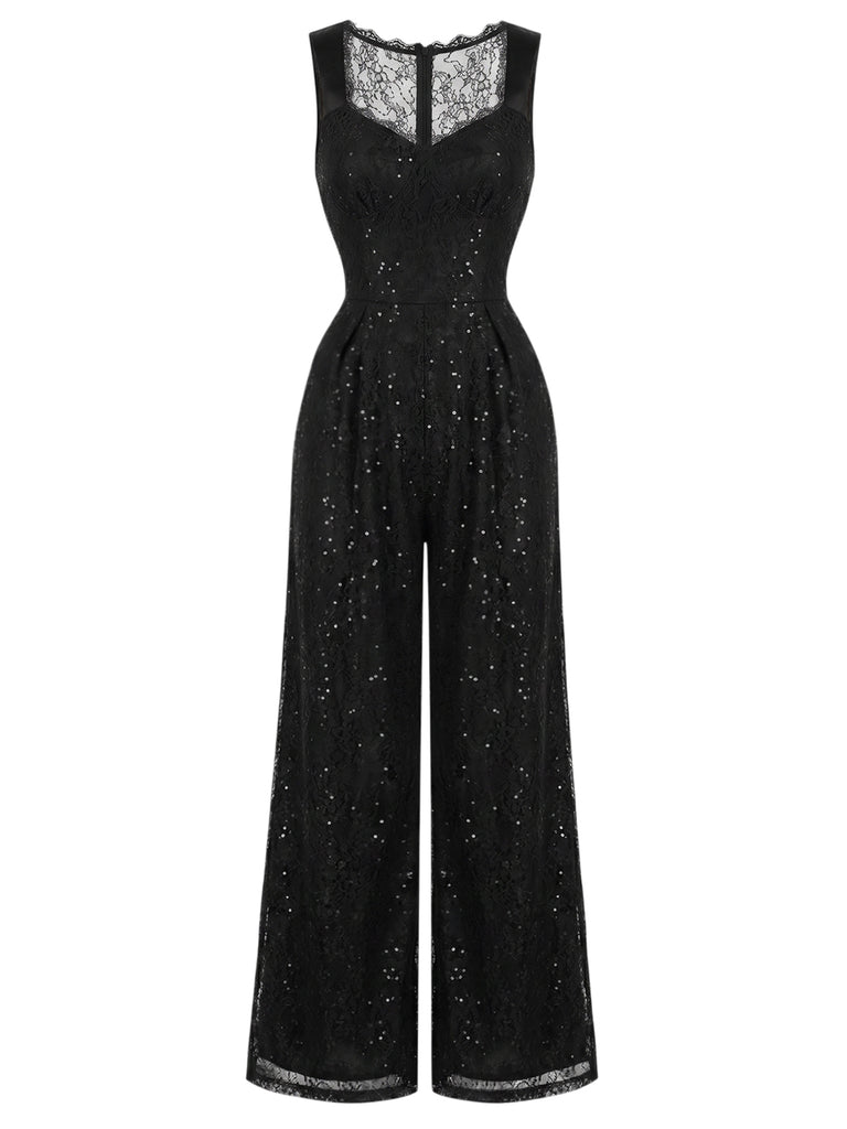 [Pre-Sale] Black 1960s Lace Vintage Classic Jumpsuit 2
