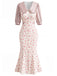 [Pre-Sale] Light Blue 1930s Floral V Neck Dress 3