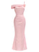 [Pre-Sale] Dark Pink 1930s Polka Dot Floral Dress 3