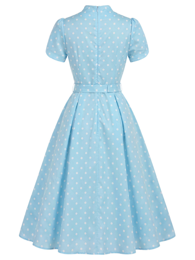 [Pre-Sale] Black 1950s Polka Dot Lace Dress 4