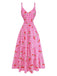 Peach Pink 1930s Plaid Bow Top 2