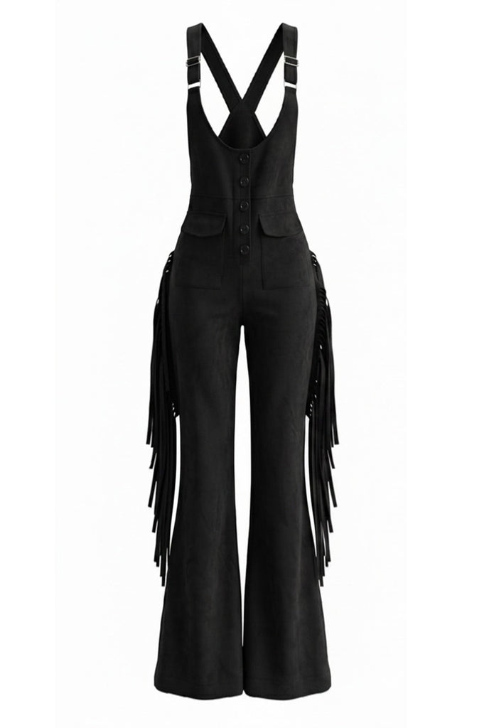 1930s Fringe Suede Suspender Jumpsuit 2