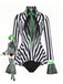 1950s Beetlejuice Inspired Striped Bodysuit Costume