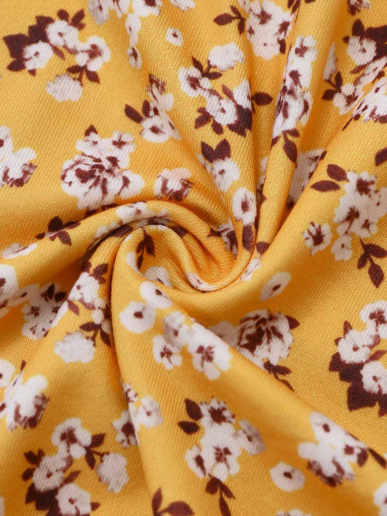 Yellow 1940s Vintage Retro Dress 6