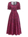 Wine Red 1940s Vintage Retro Dress 3