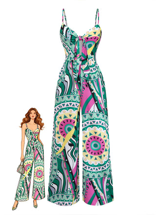 Green 1930s Vintage Classic Jumpsuit