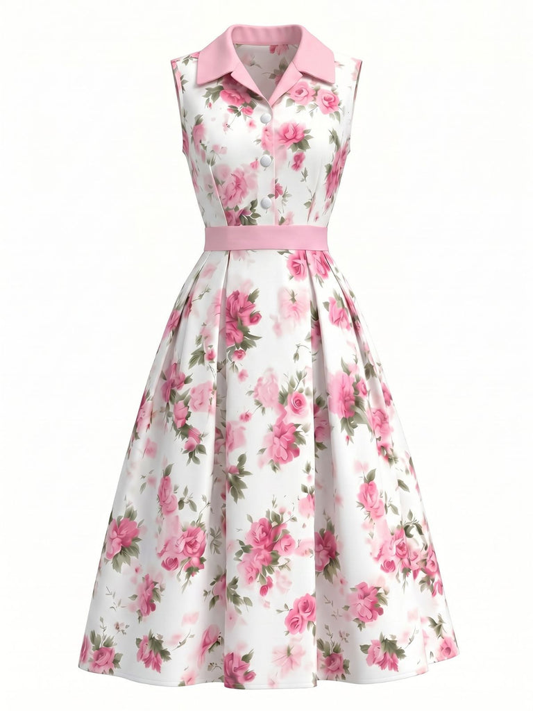 Pink 1950s Vintage Retro Blouse 3
