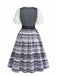 3PCS Green 1950s Polka Dot Border Print Dress & Apron & Lace Top