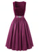 Plum 1950s Square Neck Velvet Polka Dot Dress & Apron & Lace Top