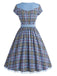 [Pre-Sale] 1940s Plaid Belted Patchwork Dress 5