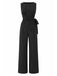 [Pre-Sale] Black 1930s Knit Pinstripe Asymmetric Top & Wide Leg Pants