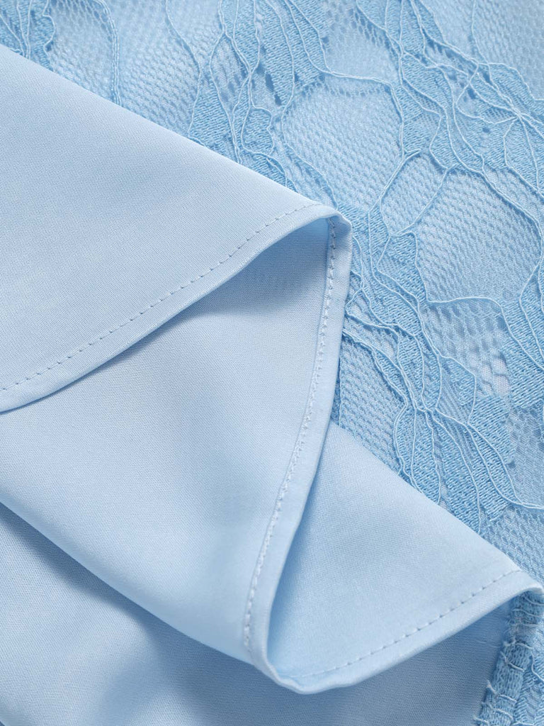 [Pre-Sale] Light Blue 1960s Lace Patchwork Dress 6