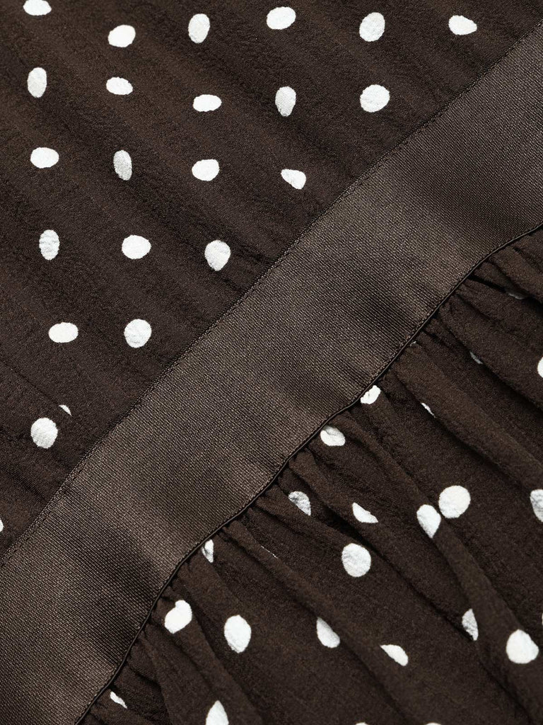 [Pre-Sale] Brown 1930s Polka Dot Dress 7