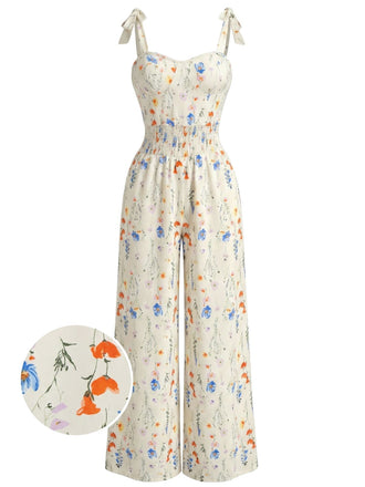 Multicolor 1940s Vintage Retro Jumpsuit