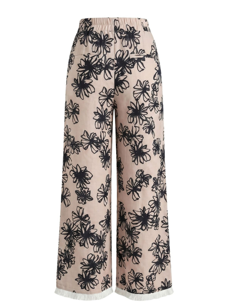 Beige 1940s Vintage Retro Pants 2