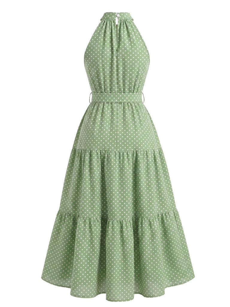 1930s Vintage Polka Dot Floral Dress