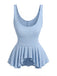 [Pre-Sale] 2PCS 1970s Solid Pleated Hem Tank Top & Mini Skirt