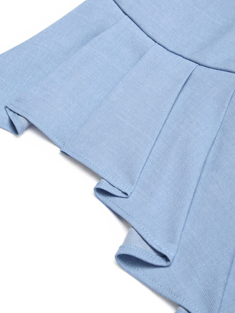 [Pre-Sale] 2PCS 1970s Solid Pleated Hem Tank Top & Mini Skirt
