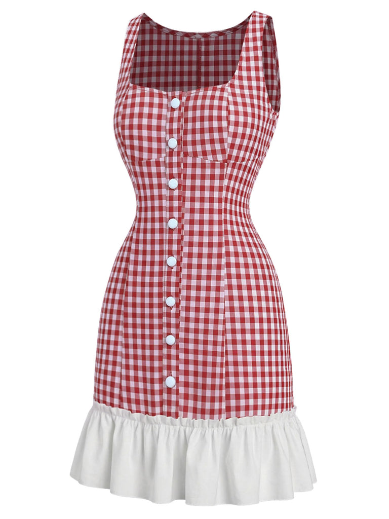 [Pre-Sale] Red Blue White 1950s Patchwork Jumpsuit 4