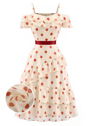 [Pre-Sale] True Red 1960s Polka Dot Ruffle Dress