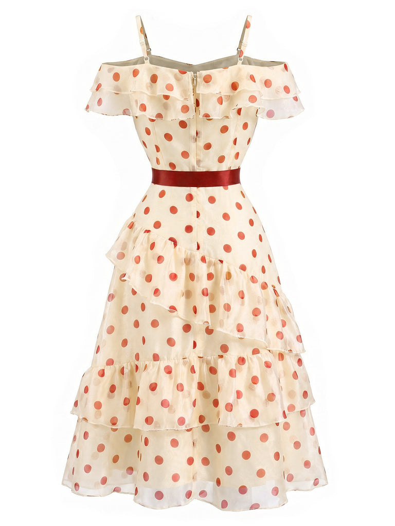 [Pre-Sale] True Red 1960s Polka Dot Ruffle Dress 4