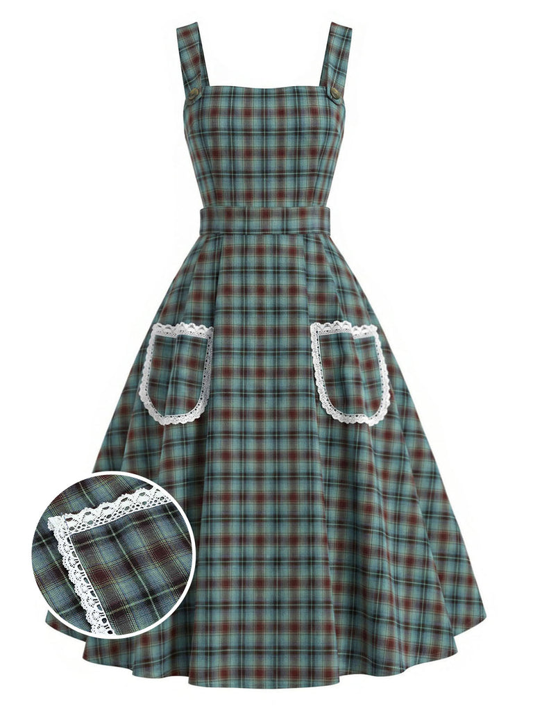 [Pre-Sale] Lake Green Plaid Lace Blouse