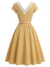 [Pre-Sale] Orange Color 1940s Plaid Vintage Classic Dress 4