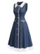 [Pre-Sale] Deep Blue 1960s Denim Vintage Classic Dress 3