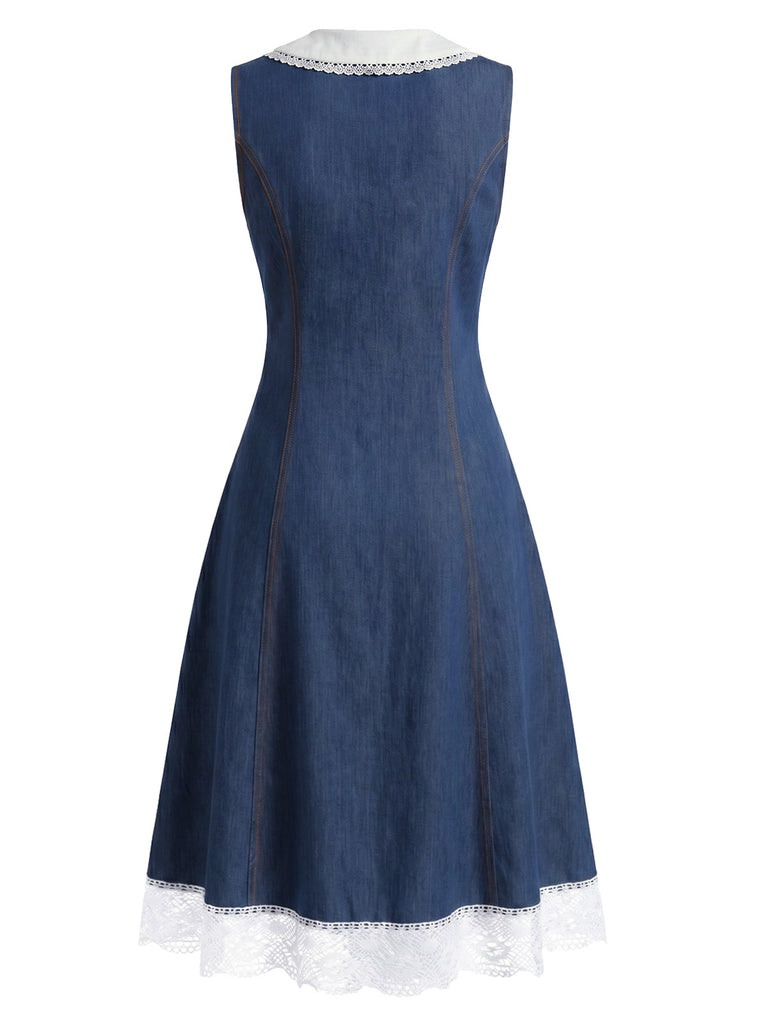 [Pre-Sale] Deep Blue 1960s Denim Vintage Classic Dress 4