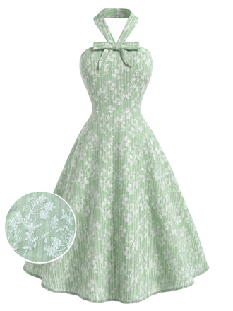 [Pre-Sale] Gray Green 1940s Floral Vintage Dress 2