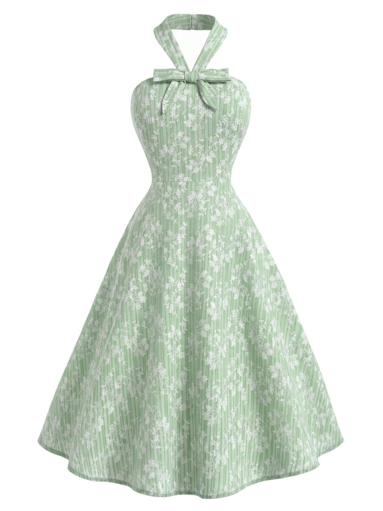 [Pre-Sale] Gray Green 1940s Floral Vintage Dress 3