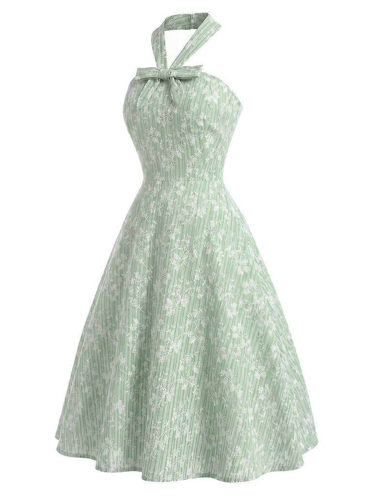 [Pre-Sale] Gray Green 1940s Floral Vintage Dress 4