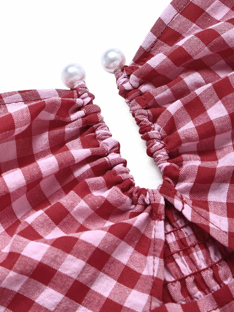 [Pre-Sale] Rw 1940s Plaid Ruffle Vintage Dress 5
