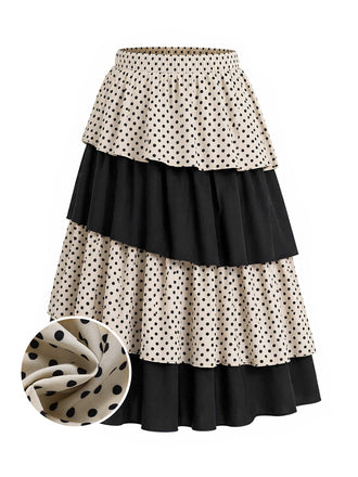 [Pre-Sale] Apricot Black 1930s Vintage Skirt