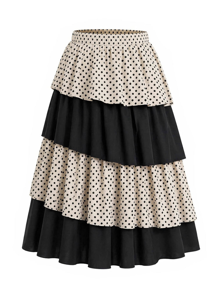 [Pre-Sale] Apricot Black 1930s Vintage Skirt 2