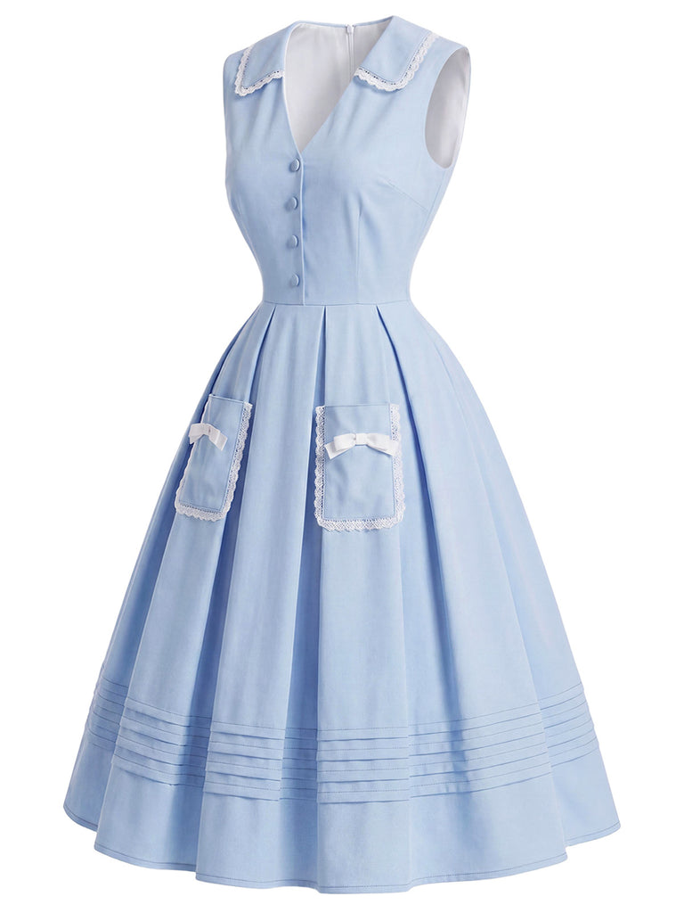 [Pre-Sale] Deep Blue 1950s Vintage Classic Dress 3