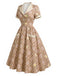 [Pre-Sale] Light Brown 1940s Vintage Classic Dress 4