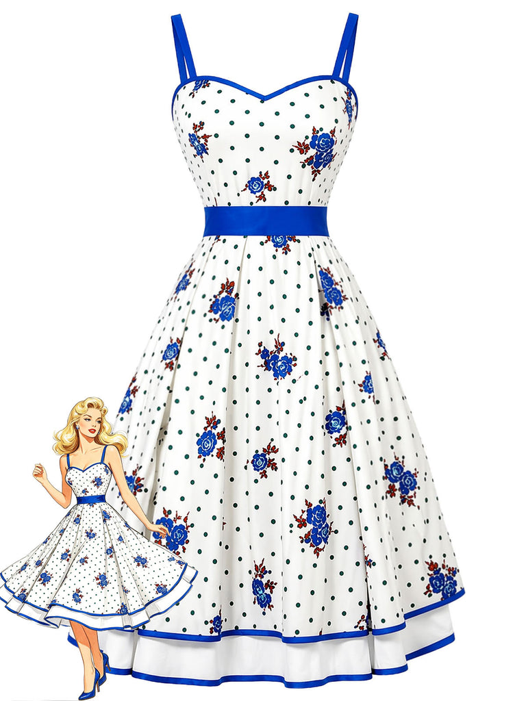 [Pre-Sale] Blw 1950s Polka Dot Floral Dress