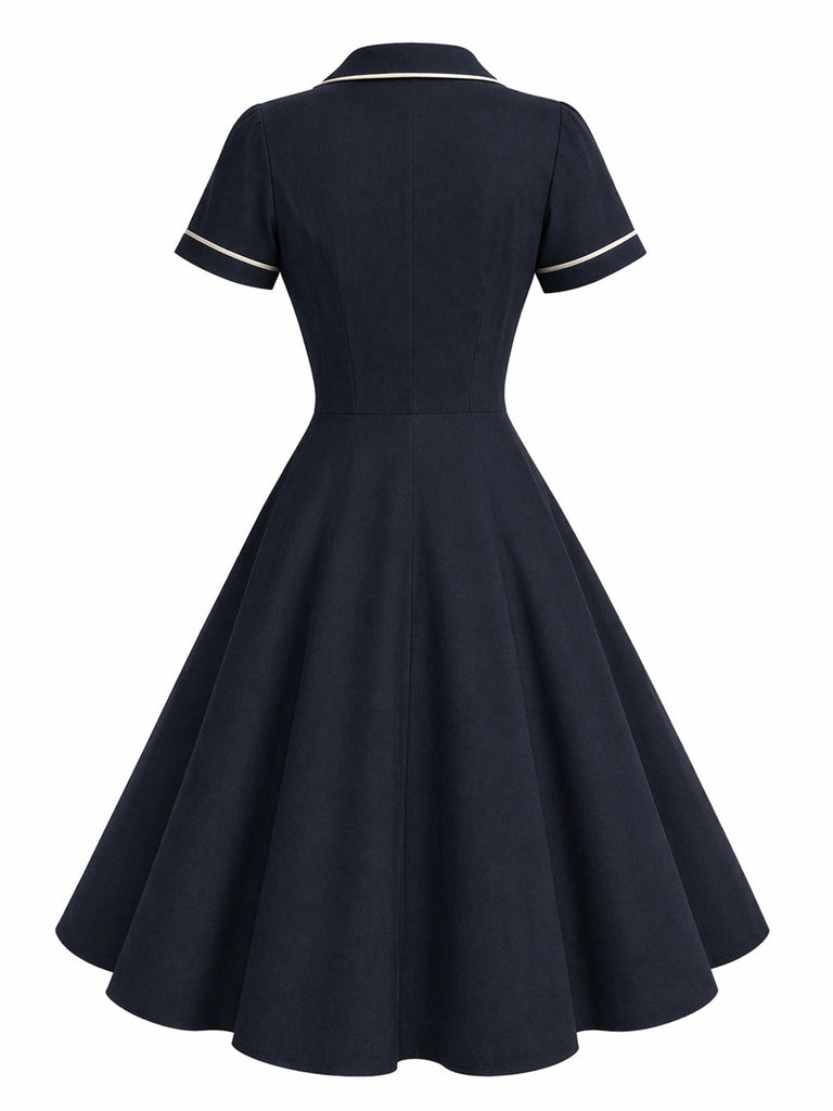 [Pre-Sale] Deep Blue 1950s Vintage Classic Dress 3