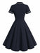 [Pre-Sale] Deep Blue 1950s Vintage Classic Dress 3