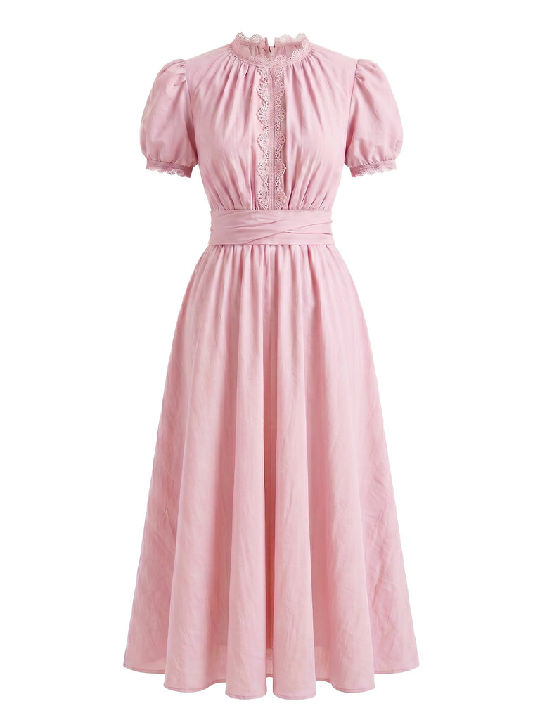 1920s Floral Lace V Neck Dress 7