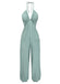 1950s Halter V Neck Vintage Jumpsuit 4