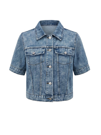 Blue 1950s Denim Vintage Classic Top